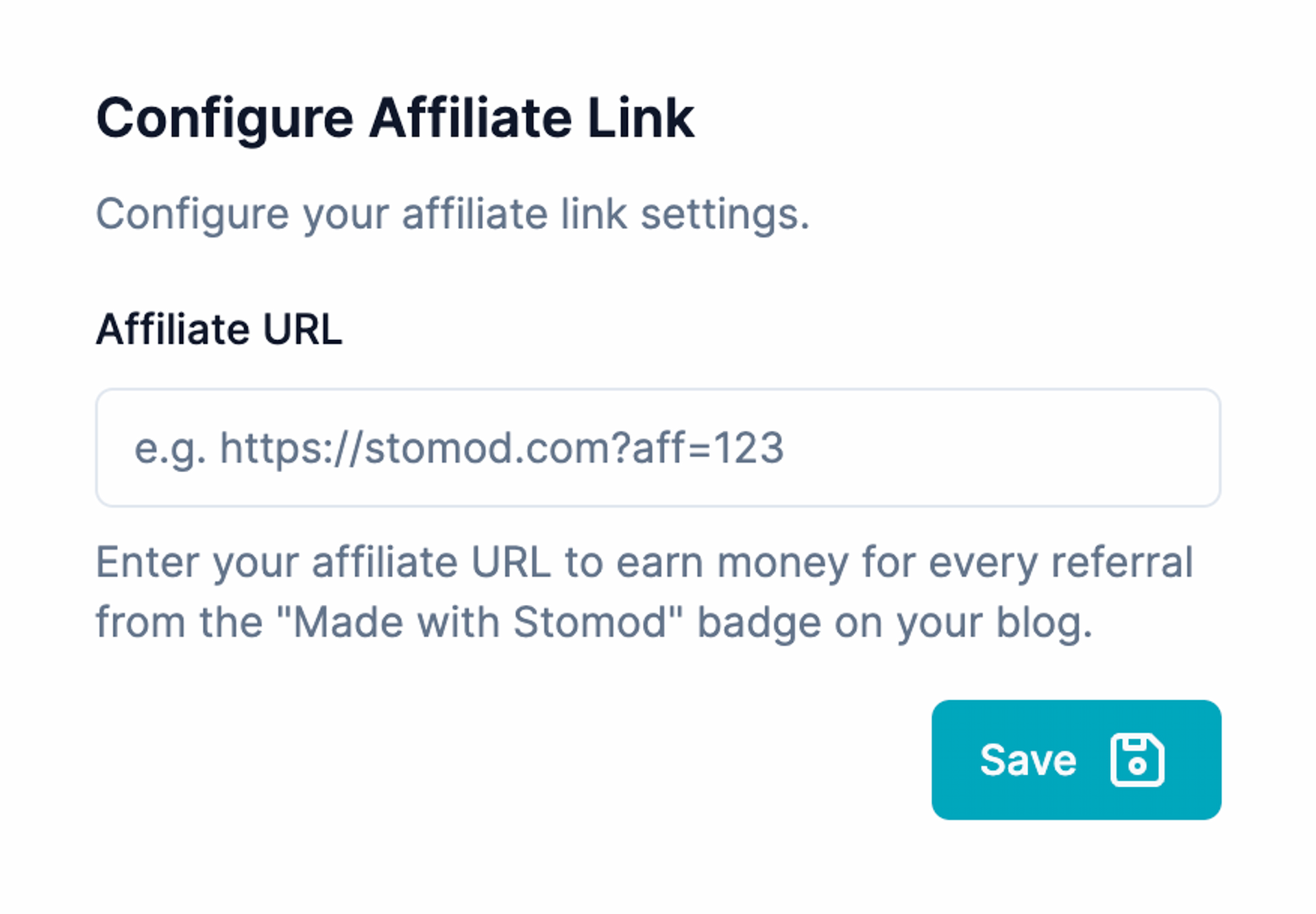 Settings up your affiliate URL